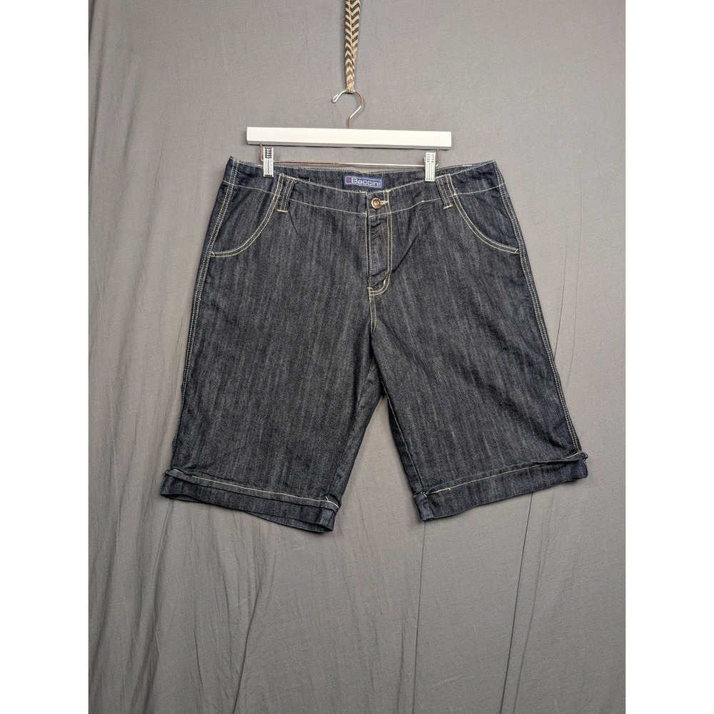 Baccini Bermuda Shorts Women's Size 14 Black Button Close Back Pockets